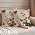 thumbnail image 2 of Red Ladybugs Pillow Covers 2 Pack Vines Cartoon Leaves Spring Plants Watercolor Pillowcase Waterproof Outdoor Throw Pillow Cover for Patio Garden Square Cushion 20”x20”, 2 of 9