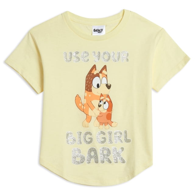 Camiseta Bluey Bingo Mom para niñas pequeñas, amarilla, 3T