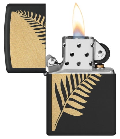 Zippo Lighter - Customized Engraved Message on Windproof Palm Leaf Design 46473
