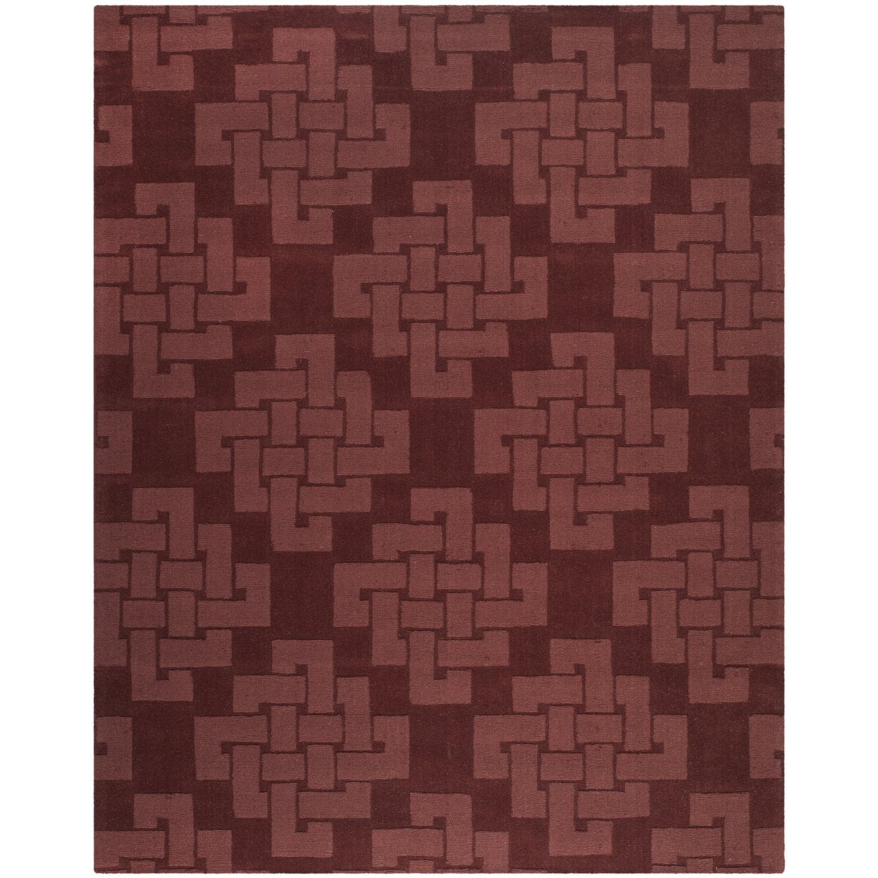 SAFAVIEH Martha Stewart Knot Geometric Wool Area Rug, Ceiling Wax, 4' x 6'