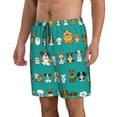 thumbnail image 2 of Kdxio Cartoon Dogs Pattern Mens Casual Shorts - Drawstring Summer Beach Sports Shorts for Men, 2 of 9