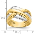 thumbnail image 3 of 14k Two-tone Cross-Cross Design Ring R891, 3 of 5