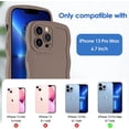 thumbnail image 6 of Case for iPhone 13 Pro Max Case Wave, Curly Frame Design for Women Girls, Cute Wavy Solid Color Aesthetic Phone Case Soft Flexible TPU Shockproof Full-Body Protective Case Cover 6.7" - Brown, 6 of 12