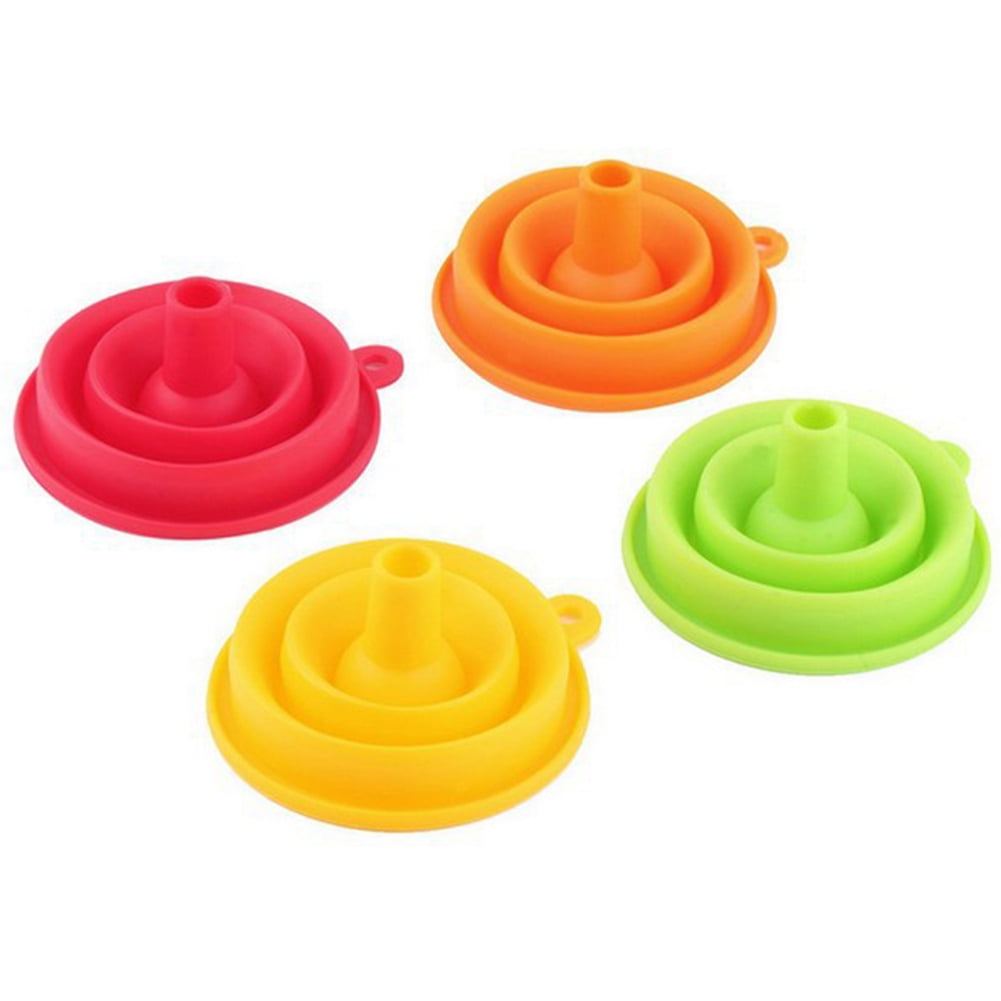 Silicone Gel Foldable Collapsible Oil Water Funnel Hopper Kitchen Cooking /_QH