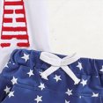 thumbnail image 6 of NOLDARES Baby Toddler Boy Independence Day Outfit Short Sleeve T-Shirt and Elastic Waist Shorts with Pockets Patriotic Flag Print 2Pcs Summer(White,12-18 M), 6 of 8