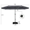 thumbnail image 3 of Costway 15FT Double-Sided Twin Patio Umbrella Sun Shade Outdoor Crank Market Base Grey, 3 of 9