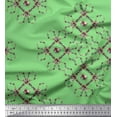 thumbnail image 1 of Soimoi Green Cotton Poplin Fabric Floral Wreath Geometric Printed Fabric 1 Yard 42 Inch Wide, 1 of 3