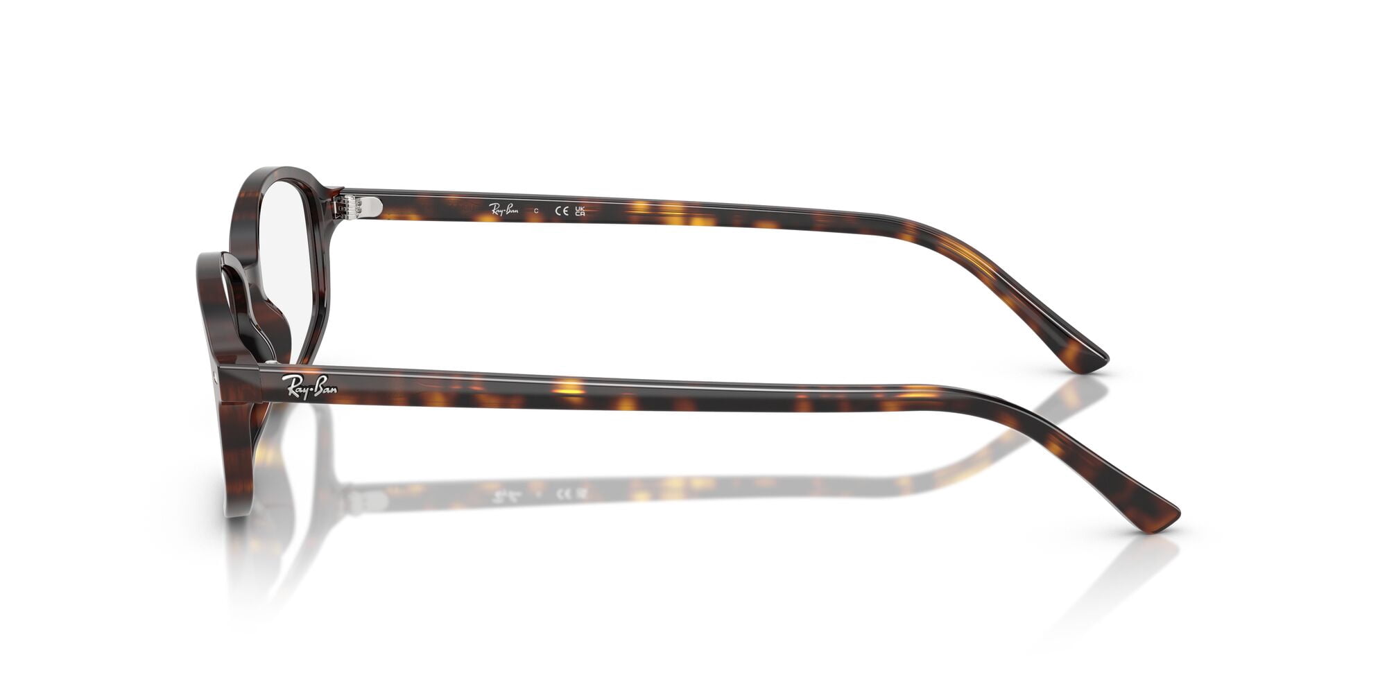 Ray-Ban Sam Optics Eye Glasses with Irregular-Shaped Frames, Polished Havana, Size 52