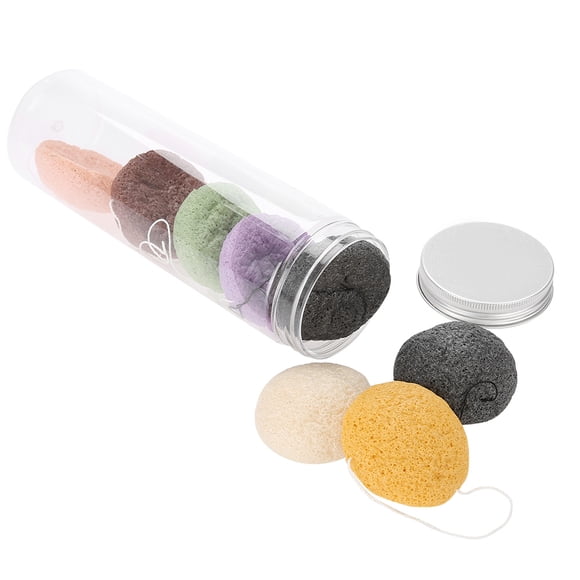 8 Uds. Esponjas De Cuidado Facial Naturales Redondas 100% Konjac Wash Face Flutter Secas Con Tacto , Para Todo Tipo De Piel
