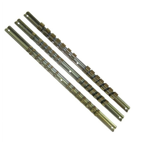 3Pc 1/4" 3/8" 1/2" Drive Socket Tray Holder Set SAE/Metric Mountable Organizer