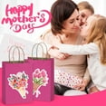 thumbnail image 2 of BagDream 100 Pack 5.25x3x8" Small Hot Pink Gift Bags with Handles Kraft Paper Bags for Mother's Day, Party Favor Bags, Baby Showers, Birthdays & Wedding, 2 of 10