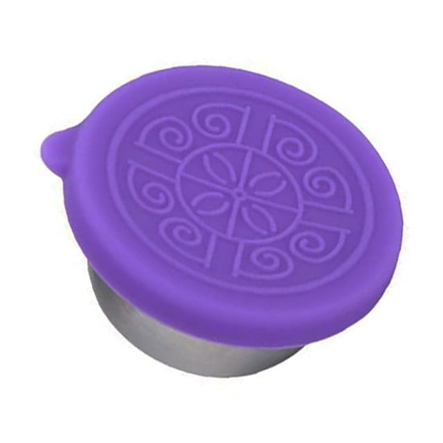 Fatty Farmer 3-Piece Salad Dressing Containers Set, 1.7 oz Stainless Steel Leakproof Dip Containers with Lids, Reusable Mini Sauce Containers, Premium Silicone Lid Dip Cups (Purple)