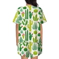 thumbnail image 3 of Kdxio Cactus Print Pajamas Sets for Women Short-Sleeved Pjs with Lounge Shorts Two Piece Sleepwear S-4XL, 3 of 8
