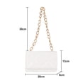 thumbnail image 2 of Solid color handbag chain rhombic small bag artificial leather shoulder slung bag - white, 2 of 5