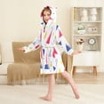 thumbnail image 4 of FORMRS Niños Bathrobe Unisex Hooded Robe Soft Plush Pajamas Sleepwear, Size 2-3T, Simple Triangles, 4 of 7