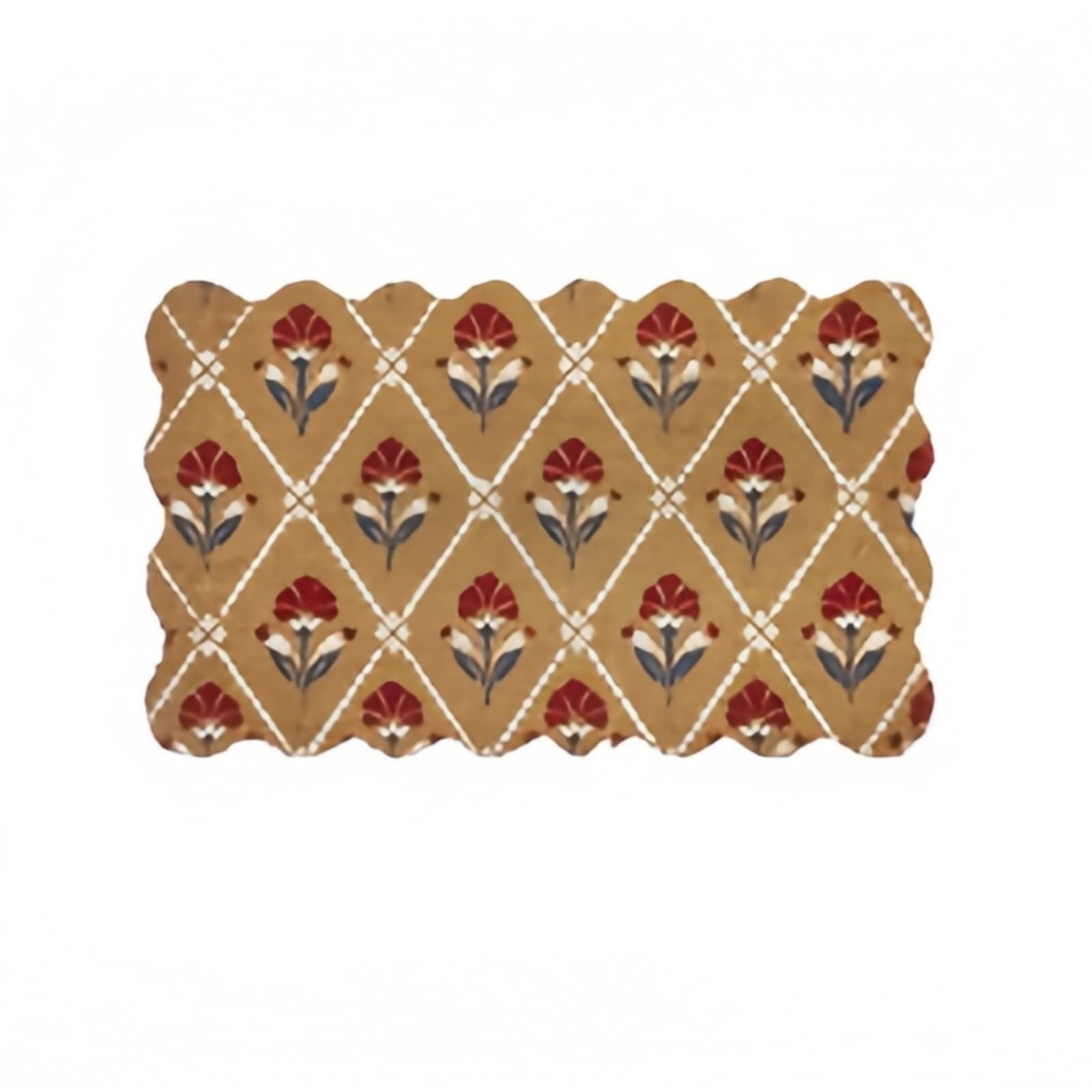 Bxaolu Front Door Mat, Low Profile Doormat, Fade Resistant, Easy to Clean, for Indoor and Outdoor Entrances, Patio Porch or Entryway, Brown (47.2x29.5 Inch, Floral)