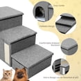 thumbnail image 3 of Airnesolly Dog Stair for Small Dog with Storage,Foldable Pet 3-Step for Couch Sofa,High Beds,17"H,Grey, 3 of 11