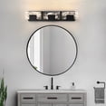 thumbnail image 5 of LED Bathroom Vanity Light 3-Light Matte Black Acrylic Modern Lighting Fixtures Smoke Design 3000K Wall Lights Fixture Over Mirror, 5 of 9