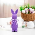 thumbnail image 2 of Deeceymbur Flocked Bunny Statue Easter Decoration with Bow Tie For Desktop Home In Multiple Colors 9 Inches Height, 2 of 6