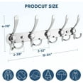thumbnail image 2 of Wall Mounted Coat Rack, Five Heavy Duty Tri Hooks All Metal Construction for Jacket Coat Hat in Mudroom Entryway (Matte Black, 2-Pack), 2 of 7
