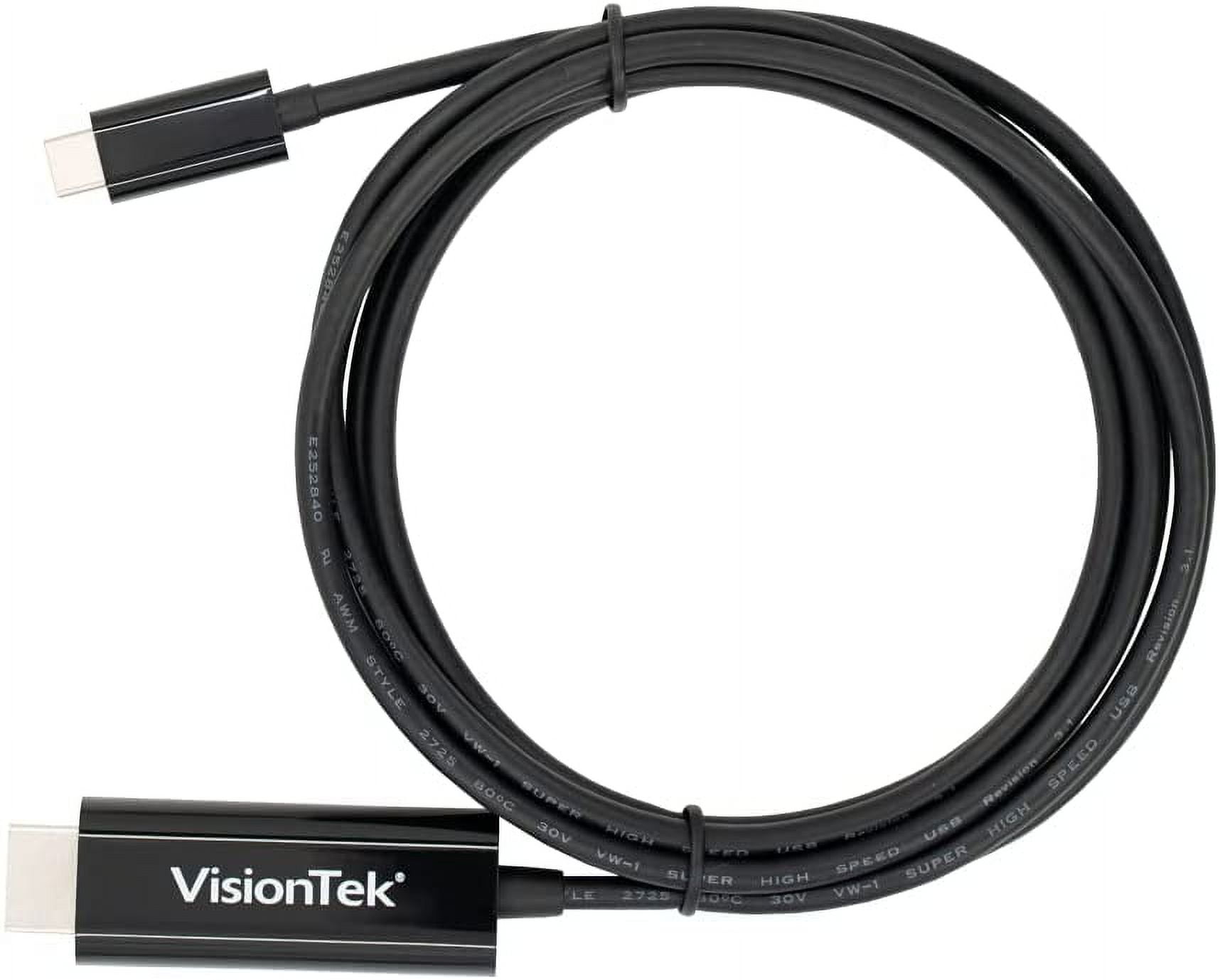 VisionTek 901219 6 Feet USB C/Thunderbolt 3 to HDMI 2.0 Cable - Black