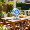 thumbnail image 5 of PoyoKee Small Desk Fan, Colorful LED Football Design Table Fan for Indoor Outdoor, 5 Speed Strong Wind Mini Fan for Bedroom, Portable Fan - Blue, 5 of 7