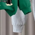 thumbnail image 7 of Ccpelsie Toddler Boy Outfits Long Sleeve Contrast Color Sweatshirt Solid Pants Autumn Winter Clothes Set for Kids(Dark Green,3-4 Years), 7 of 7