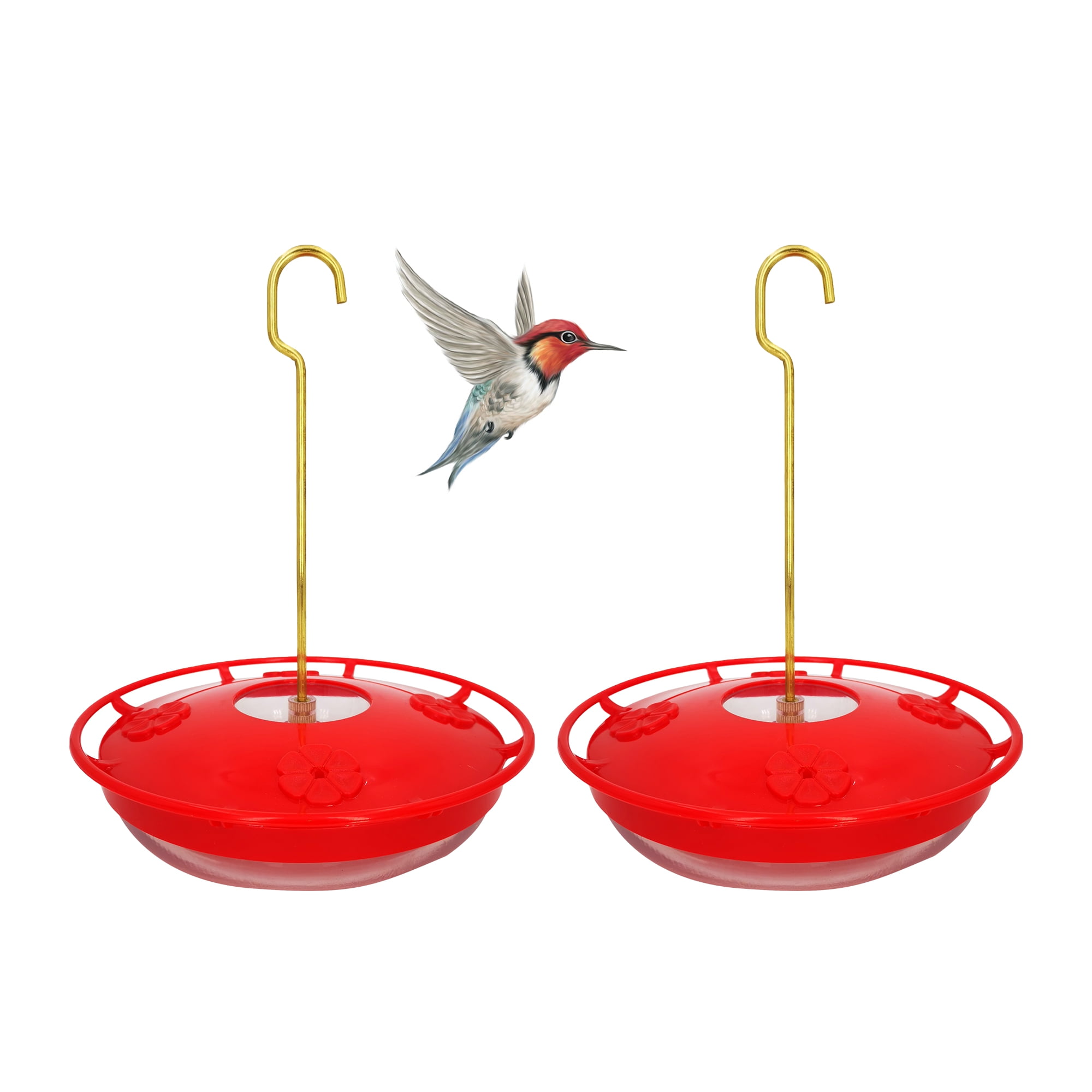 YasTant 2 Pack Hummingbird Feeders for Outdoors Hanging, Plastic Saucer