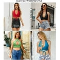 thumbnail image 6 of Charmo Womens Halter Crop Top Deep V Neck Backless Tank Cropped Tops, 6 of 7