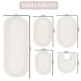 thumbnail image 5 of Home Weavers Double Ruffle Collection 100% Cotton Non-Slip Bathroom Rug Set Machine Washable Bathroom Rug, Bath Rug, U Shaped Contour, Runner, Bathroom Rug, Ivory Color 5 Piece Bath Carpet set, 5 of 9
