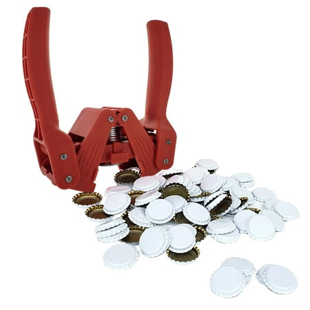 

Red Baron Bottle Capper with White Crown Oxygen Barrier Beer Bottle Caps (144...