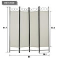 thumbnail image 6 of YRLLENSDAN Fabric Room Dividers and Folding Privacy Screens, Cheap Wall Divider for Room Separation, Folding Indoor Freestanding 4 Panels, Beige, 6 of 7
