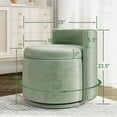 thumbnail image 3 of 360° Swivel Accent Chair with Storage, Vanity Stool with Back, Velvet Storage Ottoman, Upholstered Round Barrel Vanity Chair for Living Room, Makeup Room, Bedroom, 3 of 8