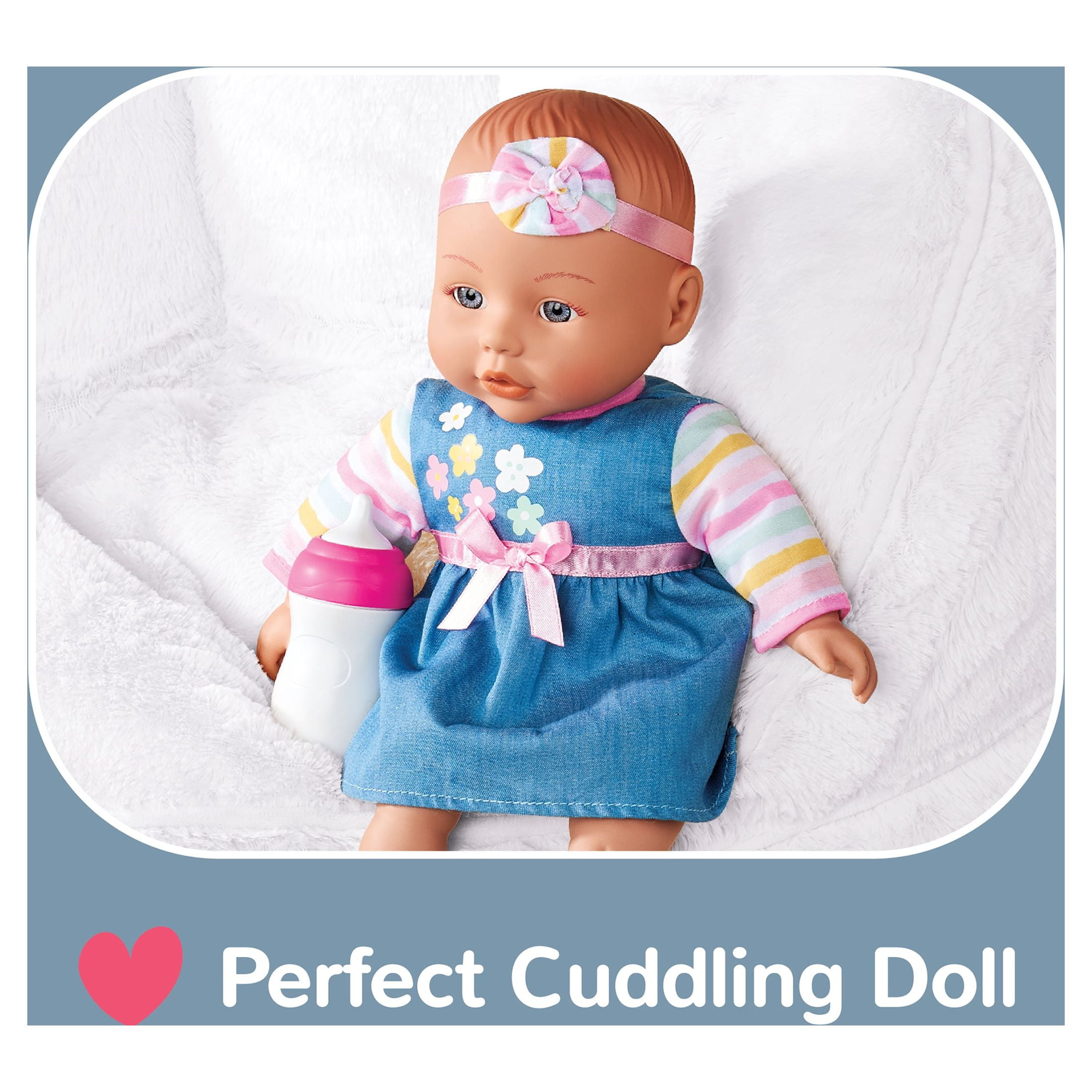 My Sweet Love Snuggle & Feed Time 12.5-Inch Baby Doll with Blue Outfit