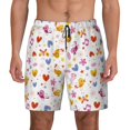 thumbnail image 2 of Goofa Cartoon Birds & Flowers Printed Men's Swim Trunks Board Shorts Quick Dry Mens Swimming Trunks with Compression Liner,Breathable Fit Hawaii Beach Shorts-Large, 2 of 9