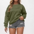 thumbnail image 2 of Sweatshirt for Women Crewneck Pullover Solid Color Oversized 2025 Sweatshirt Casual Long Sleeve Sweatshirt Fall Outfits, 2 of 5