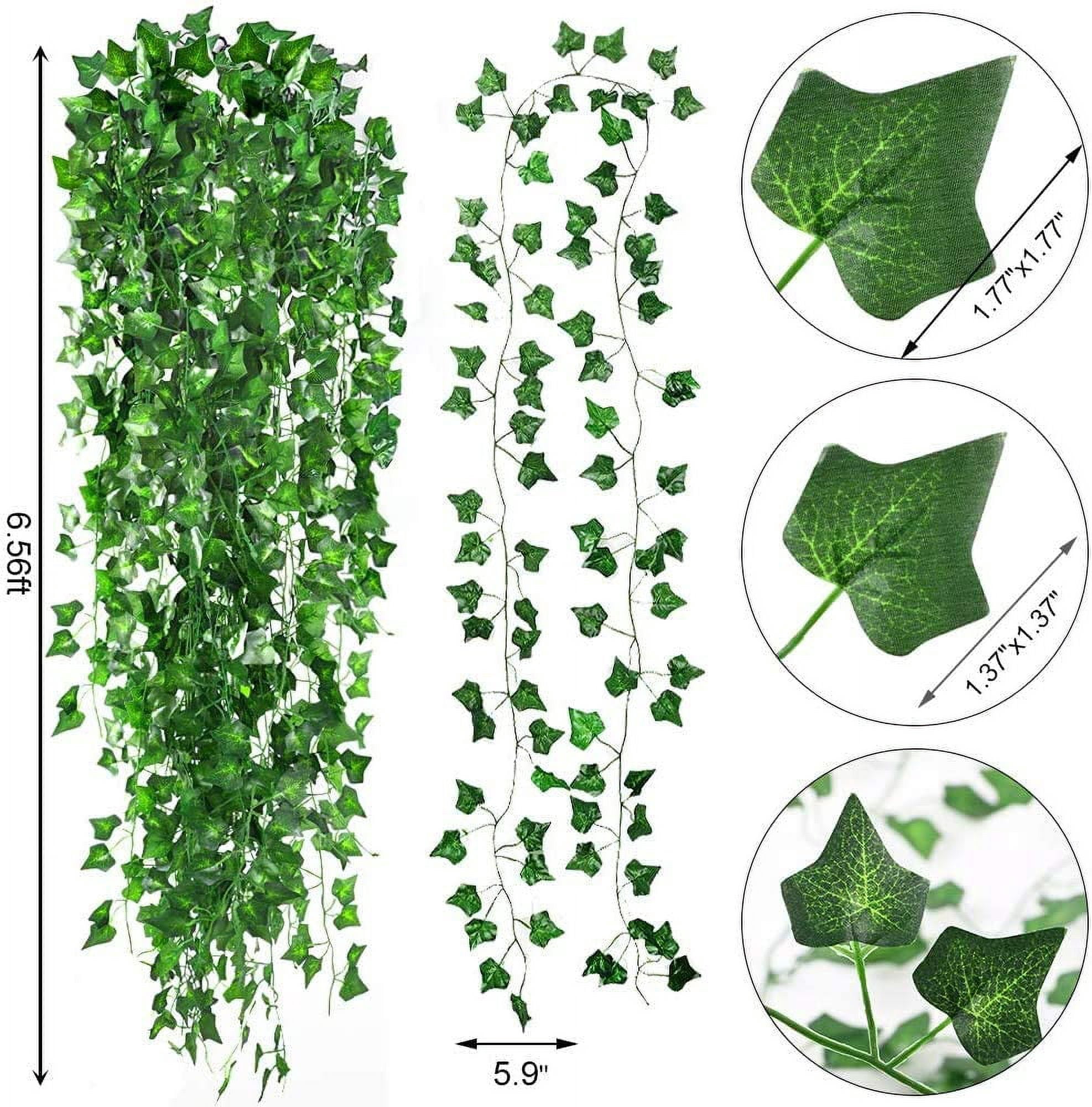 TekDeals 84FT 12 Strands of Artificial Ivy Leaves Vine Garland Flowers Silk Fake Hanging Ivy Plants for Wedding Party Garden Home Wall Decor
