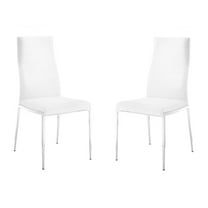 Casabianca Home Firenze Set of 2 Polyurethane Leather Dining Chairs - White