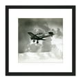 thumbnail image 1 of War WWII USA Navy SNJ-3 Trainer Aircraft 1942 8X8 Inch Square Wooden Framed Wall Art Print Picture with Mount, 1 of 4