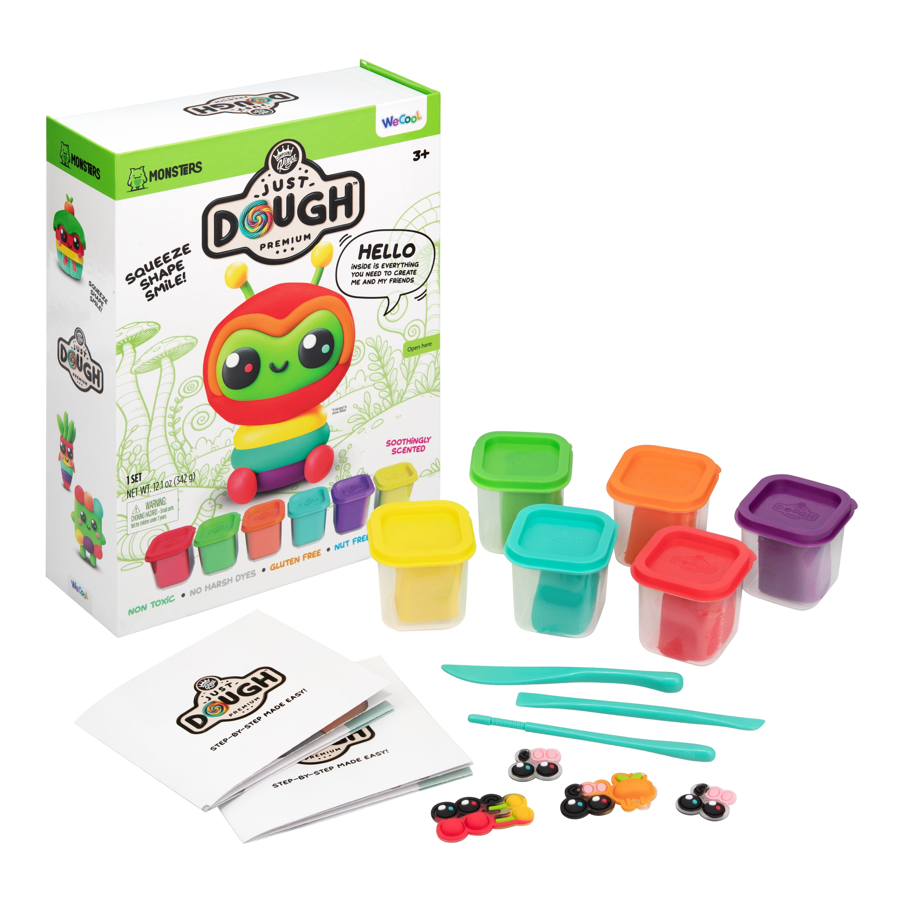 Compound Kings, Just Dough, Play Dough, Alien Character pack, Multicolor, Children Ages 3+