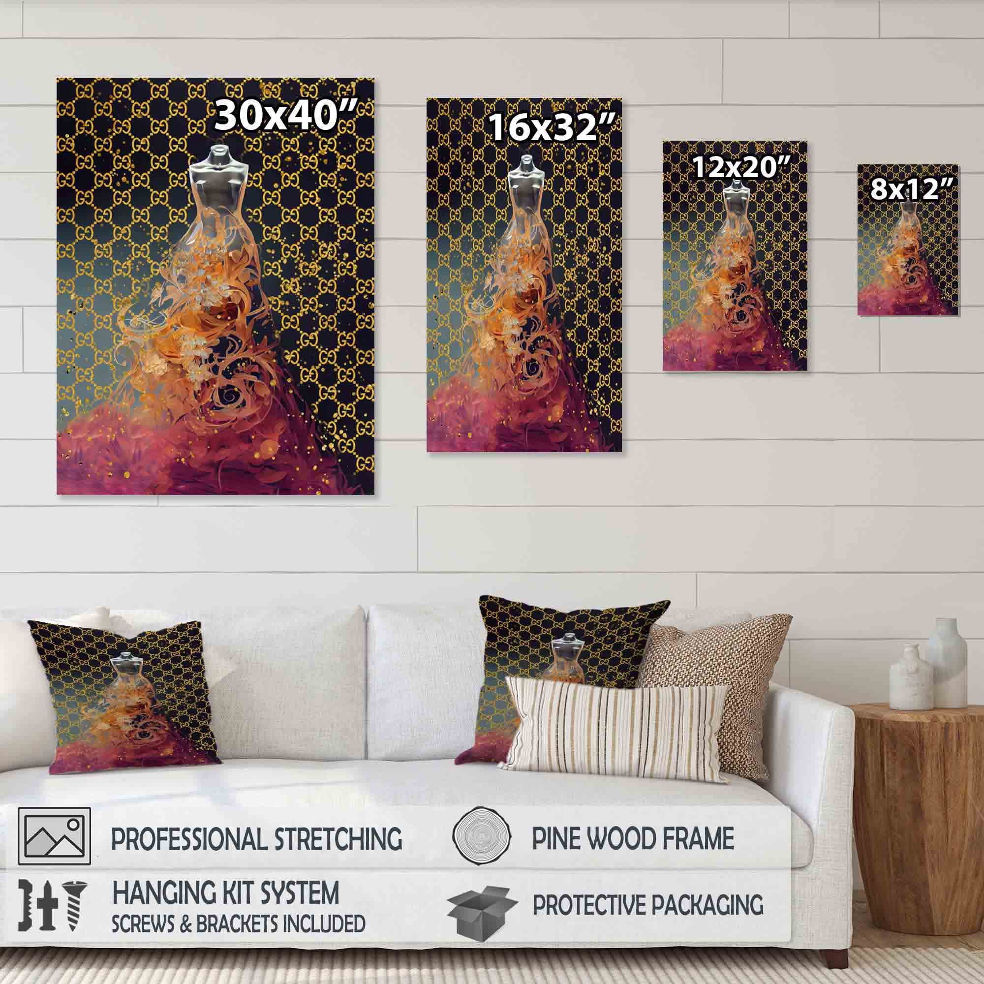 Designart Fashion Designer Dress Design II Canvas Wall Art