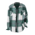 thumbnail image 7 of Jxximdong Fashion Coat for Women, Plush Coat Long Sleeve Plaid with Pocket Loose Coat, Women's Coats Green, 7 of 7