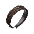 thumbnail image 3 of Diadema trenzada para el cabello, tocado, accesorios para el cabello, diademas para mujeres, Marron oscuro, 3 of 9