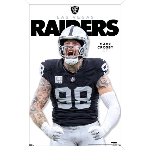 NFL Las Vegas Raiders - Maxx Crosby Feature Series 24 Wall Poster, 22.375" x 34" Framed
