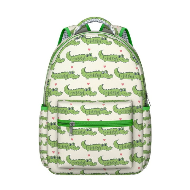Flying Dinosaur Print School Backpack for Student Cute Cartoon Dino Pattern Watercolor Artistic Design Student Bookbag