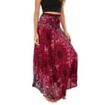 thumbnail image 4 of Jdlsppl Women's Summer Cover Up Skirt High Waist Fall Boho Fitted Bohemian Printed Spring Smocked Beach Dresses Style3 Small-X-Large, 4 of 4