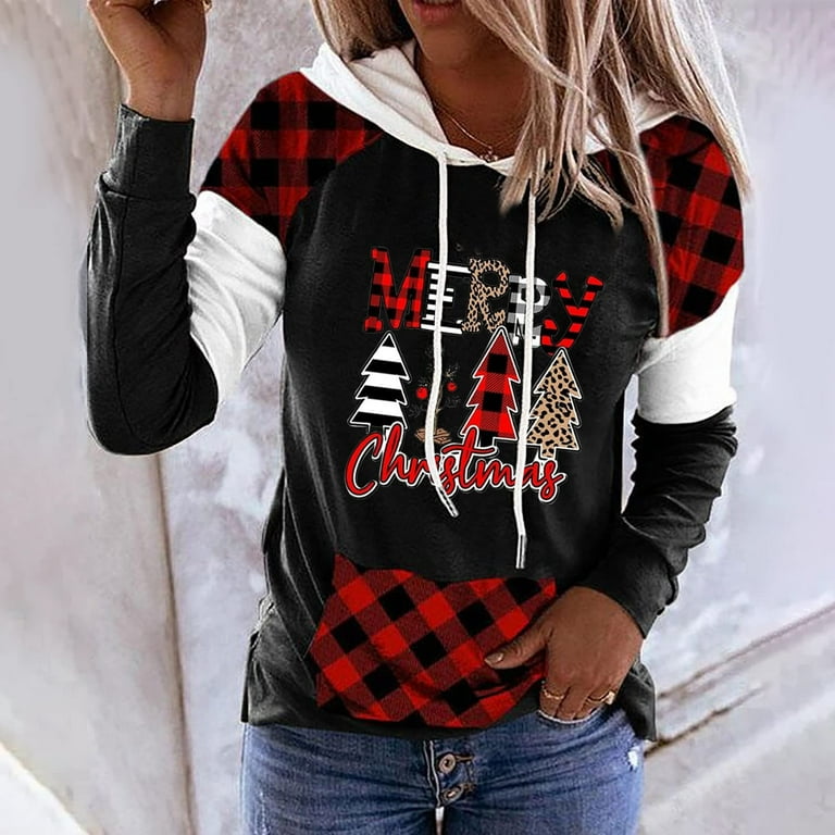 Women's Pullover Hoodies Plaid H Print Christmas Print Button Down,specials  of the day,add on items under 1 dollar,deals of the day lightning deals  today prime clearance,delivery today items prime