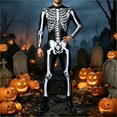 thumbnail image 2 of HNMKIU Men's Halloween Skeleton Jumpsuit Tight Fit Bodysuit with Zipper Front Party Black - L, 2 of 4
