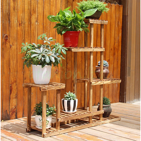 Meigar 6 Tier Wooden Bamboo Plant Stand Indoor Outdoor Planter Meigar 6 Tier Wooden Bamboo Plant Stand Indoor Outdoor Planter Flower Pot Holder Shelf