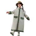 thumbnail image 2 of UACY Kids Rain Poncho with Hood Lightweight Emergency Raincoat Reusable Boys and Girls Rain Jacket for Travel Outdoor ﻿ (Green, 6-8 Years), 2 of 7